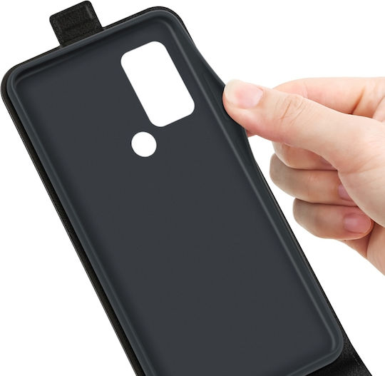 TCL Vertical Flip Δερμάτινο Μαύρο (TCL 306 / 305 / 30 SE / 30E)