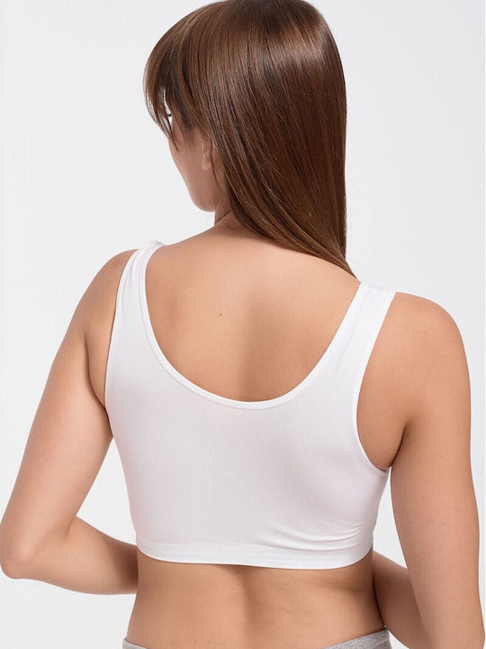 Sports bra bustier, White