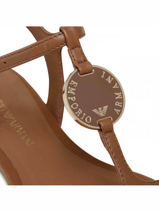Leather Women's Flat Sandals in Beige Color