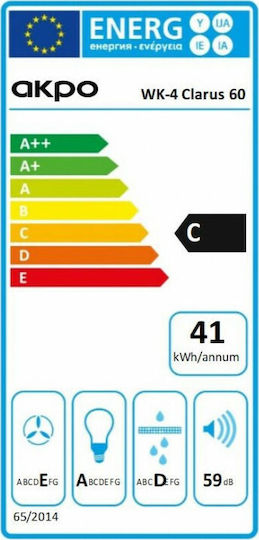 Akpo WK-4 Clarus Eco Kamin-Dunstabzug 60cm Weiß