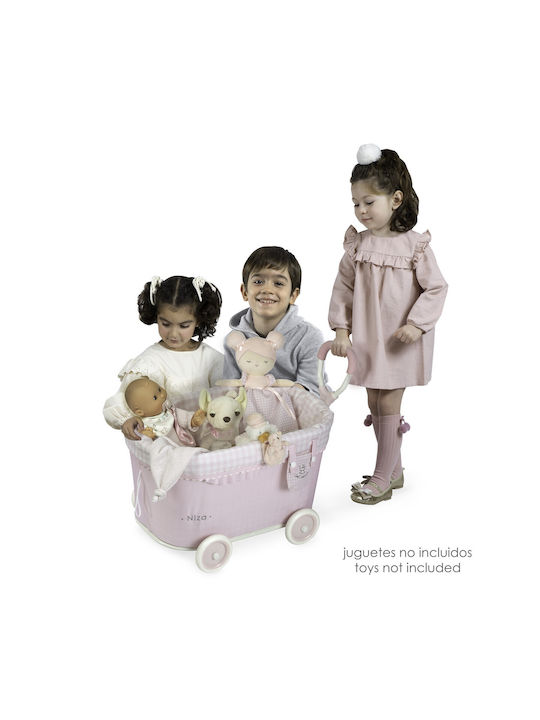 De Cuevas Cutie de Depozitare Jucării pentru Copii Roz 55x36x47cm 1buc