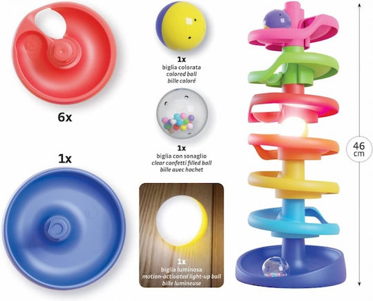 Quercetti Βρεφικό Παιχνίδι Spiral Tower Brightball με Φως για 12+ Μηνών