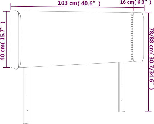 vidaXL Fabric Bed Headboard Black 103x88cm