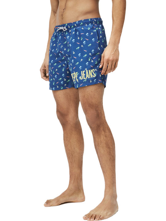 Samuel Men's Swimwear Shorts Navy Blue with Patterns