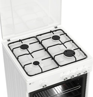 Thermogatz TGS 161 WH Κουζίνα Υγραερίου 55lt με Εστίες Υγραερίου Π61εκ. Λευκή