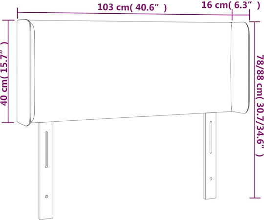 vidaXL Fabric Bed Headboard Blue 103x88cm