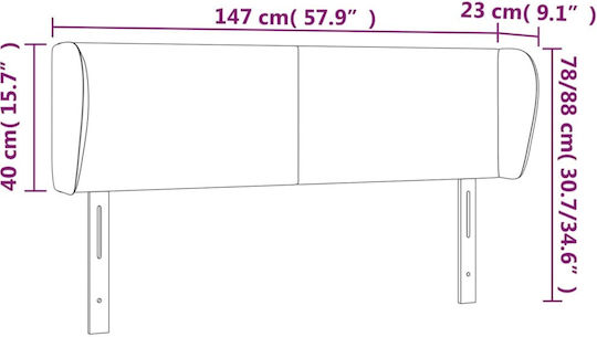 vidaXL Табла За Легло Текстил Тъмносив 147x88см