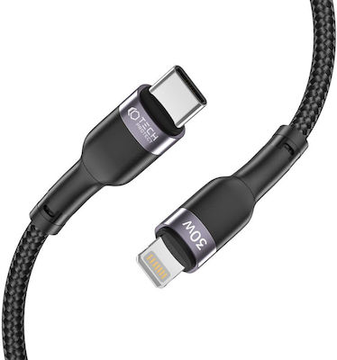 Tech-Protect Ultraboost Geflochten USB-C zu Lightning Kabel 30W Schwarz 0.25m