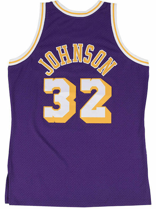 Mitchell & Ness Lakers 84 Magic Johnson Bărbătească Jersey de Performanță Baschet