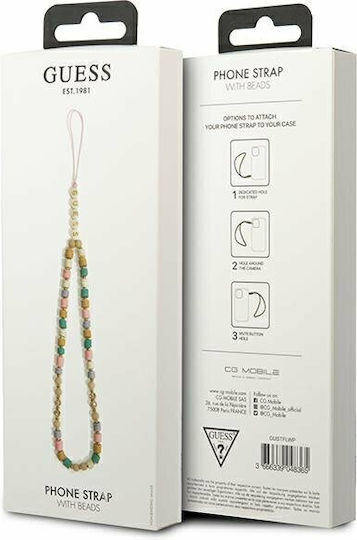Guess Heishi Beads Wrist Strap for Mobile Pink