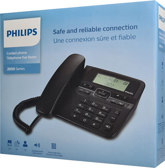 Philips M20 Corded Office Phone for Seniors Black M20B/00