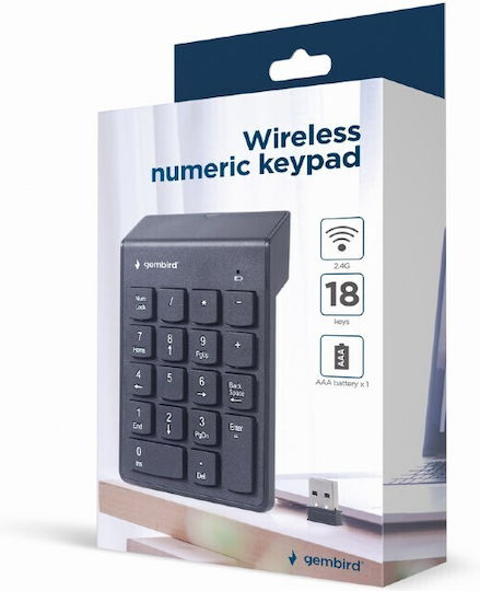 Gembird KPD-W-02 Ασύρματο Αριθμητικό Πληκτρολόγιο