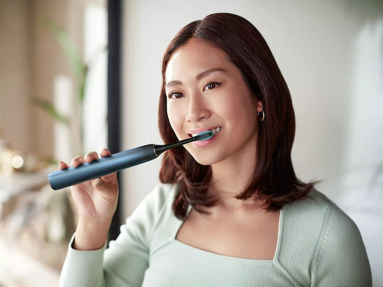 Philips Sonicare DiamondClean 9000 Electric Toothbrush with Timer, Pressure Sensor, and Travel Case Black Blue