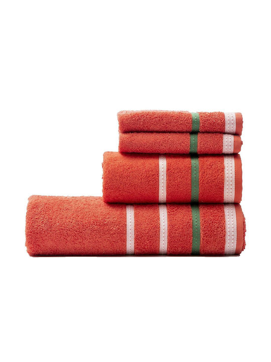 Benetton Bath Towel Set 4pcs Red Weight 450gr/m²