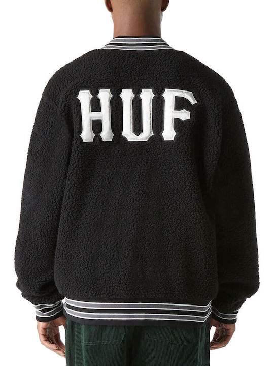 HUF Herren Winter Jacke Bomber Schwarz