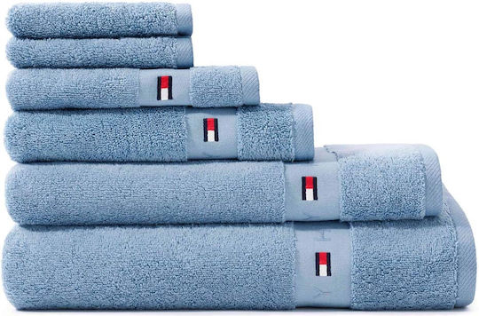 Tommy Hilfiger Handtuch Legend 40x60εκ. Ice Blue Gewicht 540gr/m²