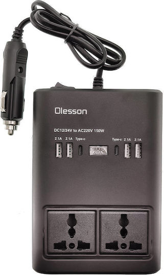 Car Power Inverter 150W For Conversion 12V DC To 220V AC With 4 USB