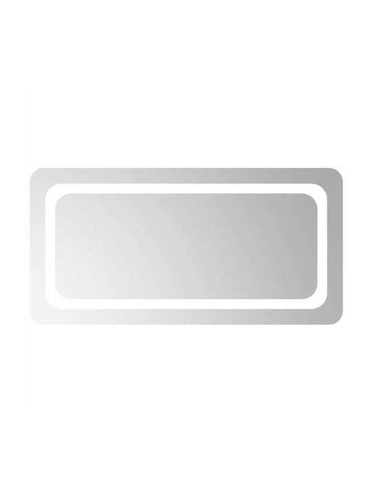 vidaXL Ορθογώνιος Καθρέπτης Μπάνιου Led 80x40cm Διάφανος