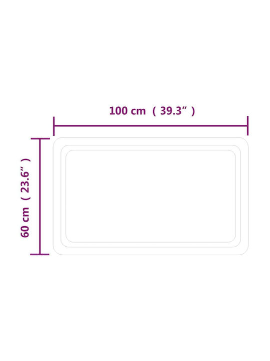 vidaXL Ορθογώνιος Καθρέπτης Μπάνιου Led 100x60cm Διάφανος
