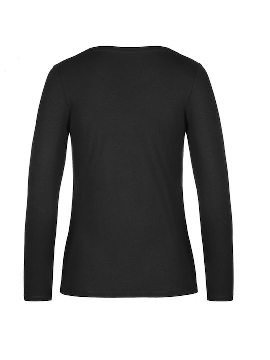 B&C E190 LSL Women's Long Sleeve Promotional Blouse Black TW08T-002