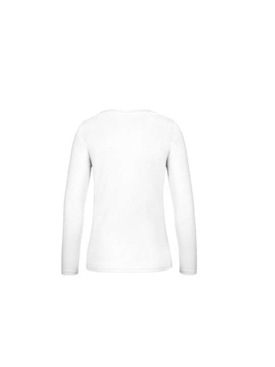 B&C E150 LSL Women's Long Sleeve Promotional Blouse White TW06T-001