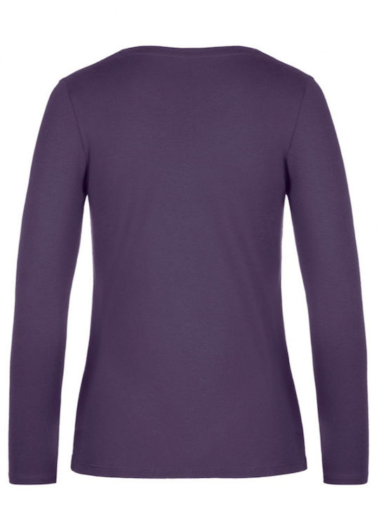 B&C E190 LSL Women's Long Sleeve Promotional Blouse Urban Purple TW08T-352