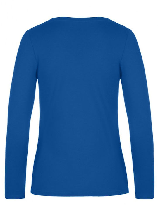 B&C E190 LSL Γυναικείο Διαφημιστικό T-shirt Royal Blue