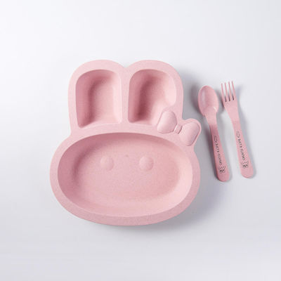 Baby Cloud Feeding Set Λαγουδάκι made of Barley Pink 6pcs