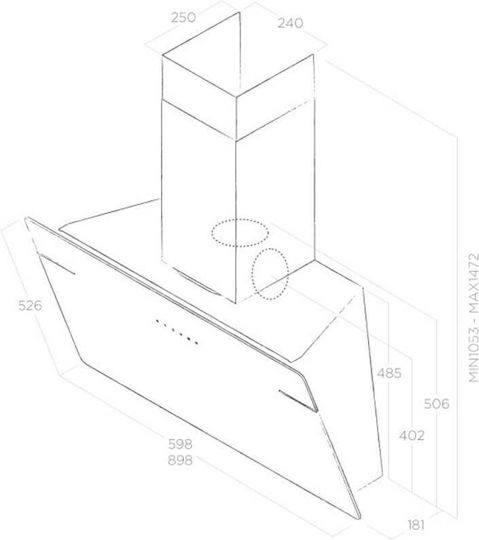 Elica L'essenza BL/A/60 Απορροφητήρας Καμινάδα 60cm Μαύρος