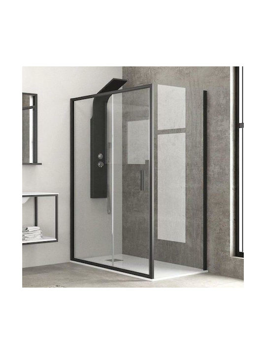 Karag Efe 400 NP-10 Cabin for Shower with Sliding Door 100x90x190cm Clear Glass Nero