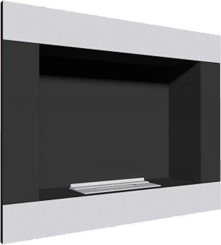 EcoHot Bio Classic 002 IB Indoor Wall Mounted Bioethanol Fireplace Silver 80x15.5x62cm