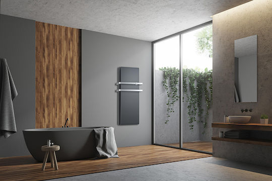 Radialight Icon 2B WiFi Electric Towel Rail with Glass Front 750W 95x45cm Gray