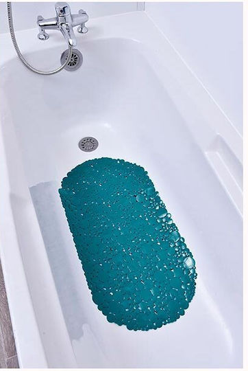 Aria Trade Bathtub Mat with Suction Cups Turquoise 36x69cm