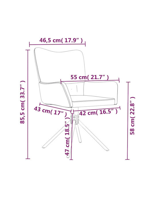 Dining Room Velvet Armchair Dark Grey 55x56x85.5cm 2pcs