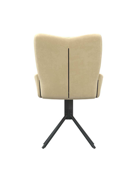 Dining Room Velvet Armchair Cream 55x56x85.5cm 2pcs