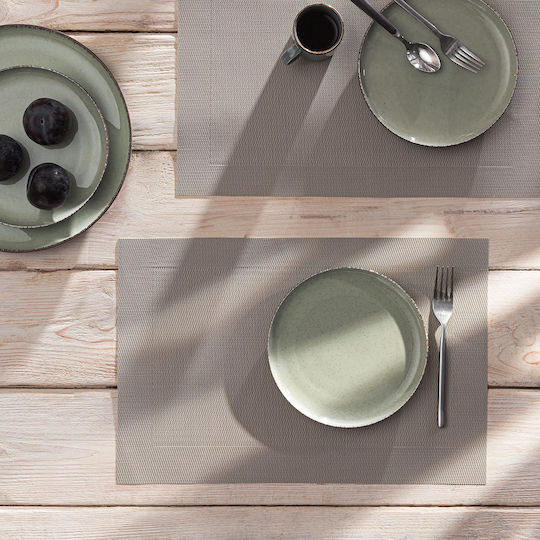 Gofis Home Platzset Wrap Ecru 30x45cm Platzdeckchen Stoff Beige 45x30cm 1Stück