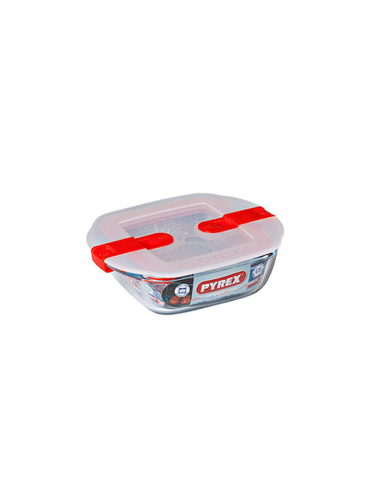 Pyrex Cοοk & Heat Δοχείο Φαγητού Γυάλινο Κόκκινο 1lt