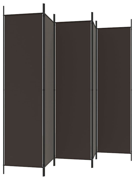 vidaXL Decorativ Paravan Tesatura cu 6 Panouri Cafea 300x200cm