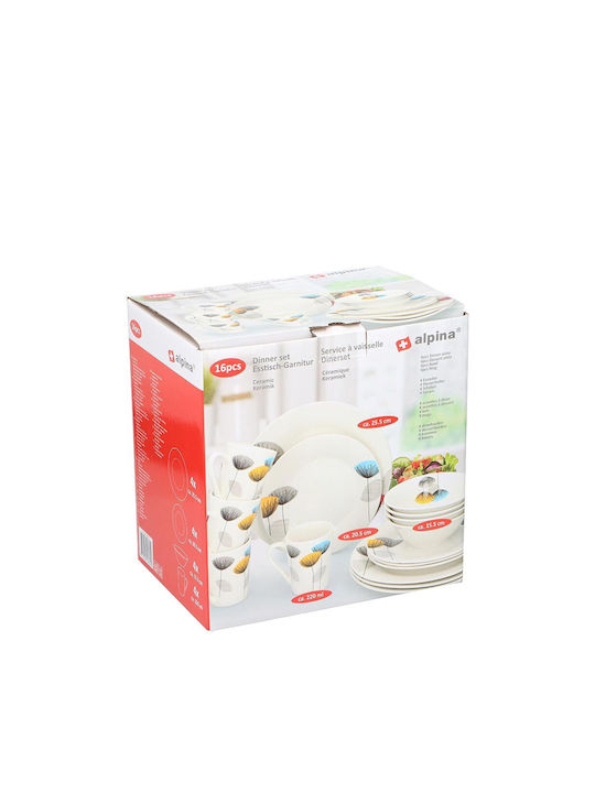 Alpina Appliances Beige Ceramic Dinnerware Set 16pcs