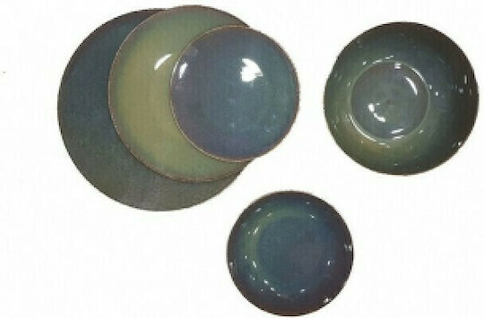 Cryspo Trio Emerald Σερβίτσιο Πιάτων από Πορσελάνη Green Glossy 20τμχ