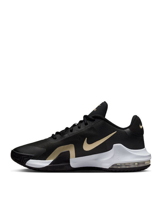 Air Max Impact 4 Low Basketball Shoes Black / Mtlc Gold Star / Anthracite / White