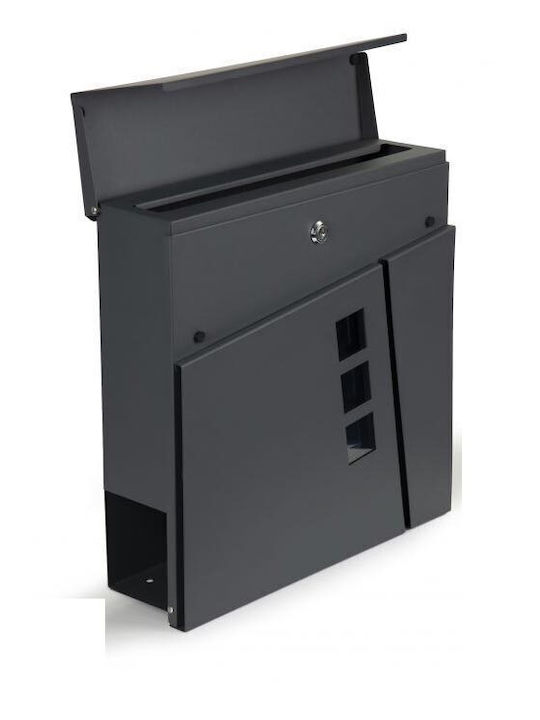 Cutie Poștală Metalic în Culoarea Gri 37x10.5x36.5cm
