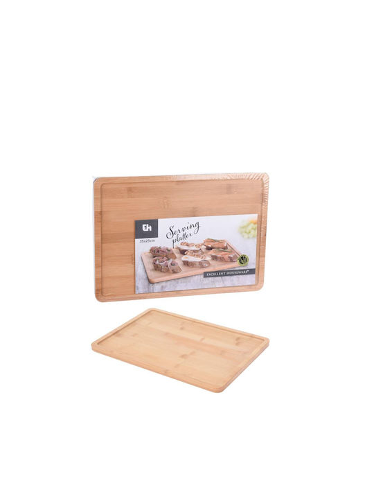 Excellent Houseware Wooden Rectangular Serving Tray in Beige Color 35x25x1.5cm 210000770 1pcs