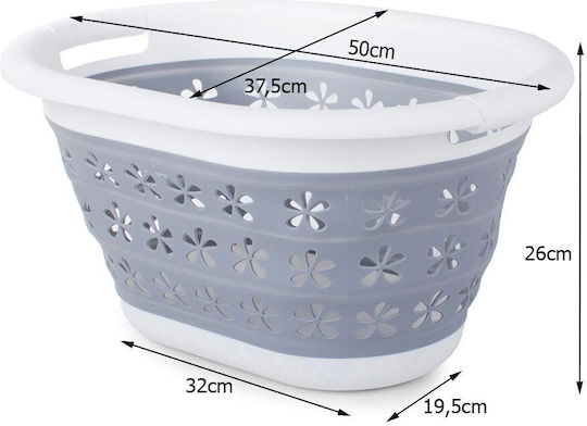 Coș de Depozitare Plastic Gri 25lt 1buc