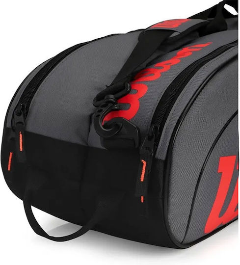 Wilson Burn Team 6 Pack 6 Racket Tennis Bag Gray