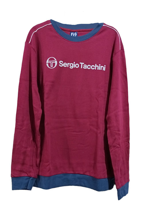 Sergio Tacchini Men's Winter Cotton Pajamas Set Burgundy