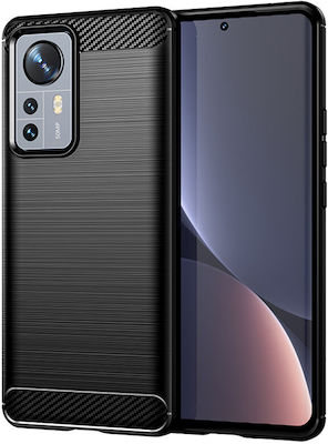 Techsuit Carbon Umschlag Rückseite Synthetisch Schwarz (Xiaomi 12 Pro) KF237250