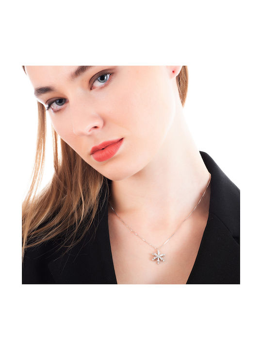 Oxzen Necklace from Silver with Zircon