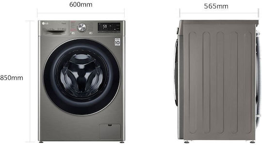 LG Πλυντήριο-Στεγνωτήριο Ρούχων 8kg/6kg Ατμού 1400 Στροφές με Wi-Fi