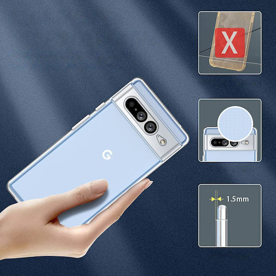 Hurtel Ultra Clear Back Cover Σιλικόνης 0.5mm Διάφανο (Google Pixel 7)